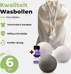 Drogerballen Met Wasparfum - Droogballen - Set Van 6 XL Ballen - Wasdroger Ballen Wol - 100% Nieuw-Zeelands Schapenwol - Wasballen -Schoonmaakserie Winkel 1143x1200