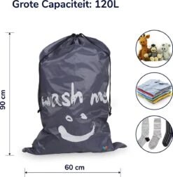 Wonair - Grote Waszak - Wash Me - Wastas - 60x90cm - Grijs - Met Trekkoord -Schoonmaakserie Winkel 1178x1200 2