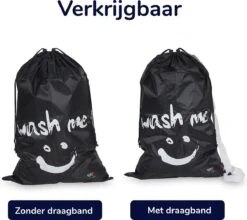 Wonair - Waszak Groot - 60x90cm - Zwart - Met Trekkoord En Draagband -Schoonmaakserie Winkel 1200x1069