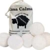 Casa Calma Drogerballen (6 Stuks) - Inclusief Opbergzakje - 100% Natuurlijk Schapenwol - Droger Ballen - Zero Waste Wasverzachter Bollen - Energiebesparend Drogen Met Droogbollen - Dryer Balls - Diervriendelijk & Milieuvriendelijk - Energie Besparen
