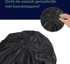Wonair - Grote Waszak - Laundry Bag - Wash Me - 60x90cm - Zwart - Met Trekkoord -Schoonmaakserie Winkel 1200x1097 2