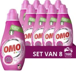 Omo Klein & Krachtig Kleur Vloeibaar Wasmiddel - 8 X 20 Wasbeurten - Voordeelverpakking
