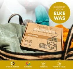 Wasmiddeldoekjes - Ongeparfumeerd Wasstrips 64 Wasbeurten – Wasmiddel Wasdoekjes - Natuurlijke Wasverzachter – Vegan – Zero Waste -Schoonmaakserie Winkel 1200x1131 1