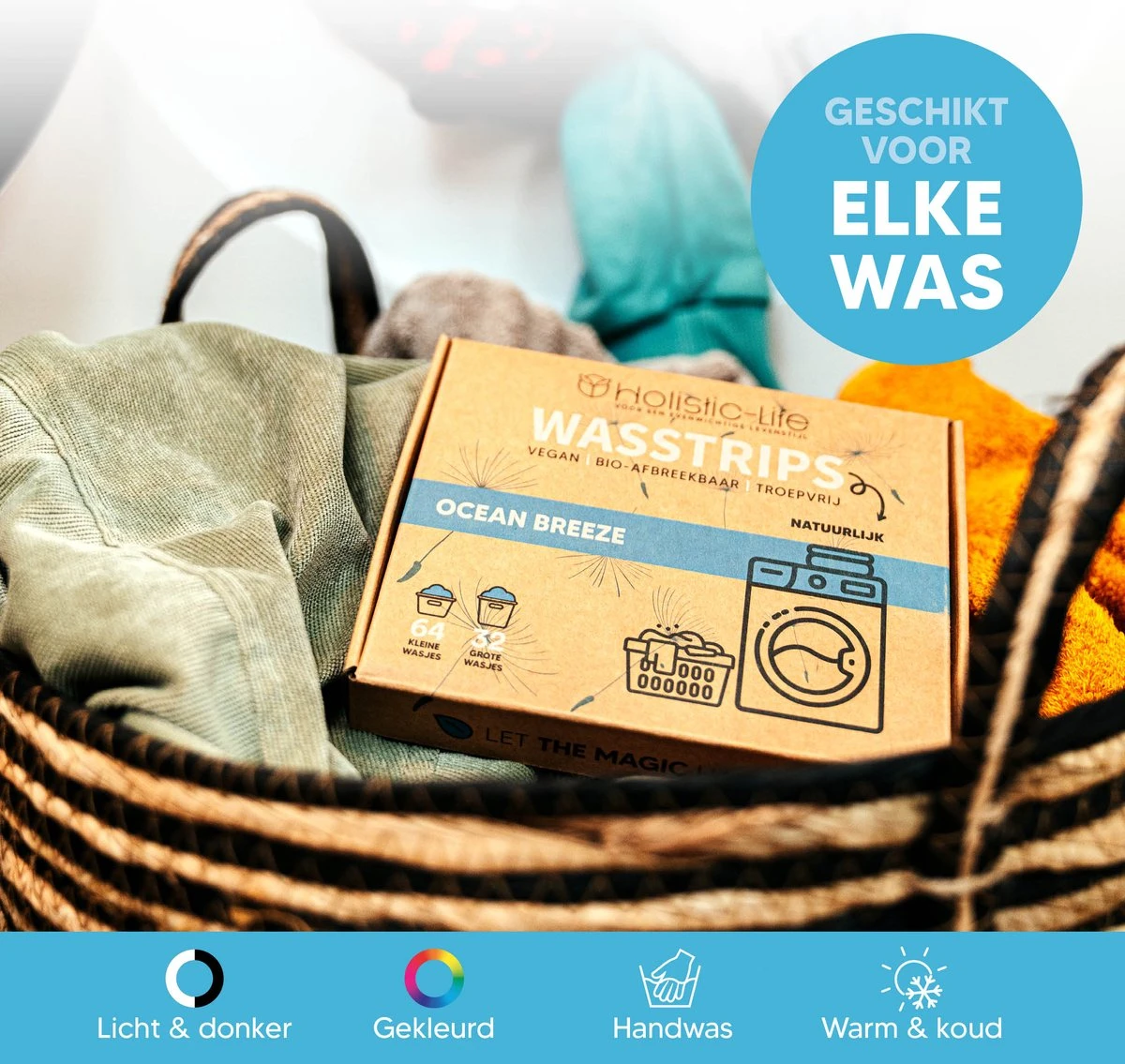 Wasmiddeldoekjes - Ocean Breeze Wasstrips 64 Wasbeurten – Wasmiddel Wasdoekjes - Natuurlijke Wasverzachter – Vegan – Zero Waste 3 Wasmiddeldoekjes - Ocean Breeze Wasstrips 64 Wasbeurten – Wasmiddel Wasdoekjes - Natuurlijke Wasverzachter – Vegan – Zero Waste - Afbeelding 3