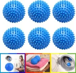 Merkloos Droger Ballen PVC – Herbruikbare Wasdroger Bollen – Snellere Droogtijd – - Wasbollen - 6 Stuks