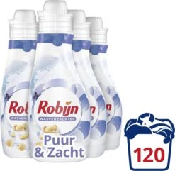 Robijn Puur & Zacht Wasverzachter - 4 X 30 Wasbeurten - Voordeelverpakking -Schoonmaakserie Winkel 1200x1171 2