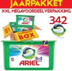 Ariel Colour & Style 3in1 Pods - Jaarbox 342 Wasbeurten - Wasmiddel Capsules - Jaar Megavoordeelverpakking | 342 Wasbeurten Color | Voor Alle Soorten Was