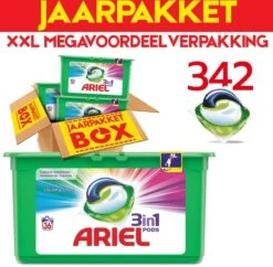 Ariel Colour & Style 3in1 Pods - Jaarbox 342 Wasbeurten - Wasmiddel Capsules - Jaar Megavoordeelverpakking | 342 Wasbeurten Color | Voor Alle Soorten Was -Schoonmaakserie Winkel 1200x1175 2
