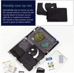 Wonair - Waszak Groot - 60x90cm - Zwart - Met Trekkoord En Draagband -Schoonmaakserie Winkel 1200x1187 10