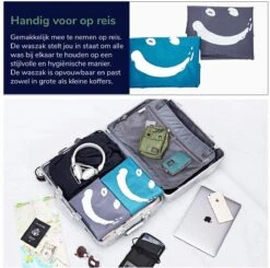 Wonair - Grote Waszak - 60x90cm - Hemelsblauw - Met Trekkoord En Draagband -Schoonmaakserie Winkel 1200x1189 3