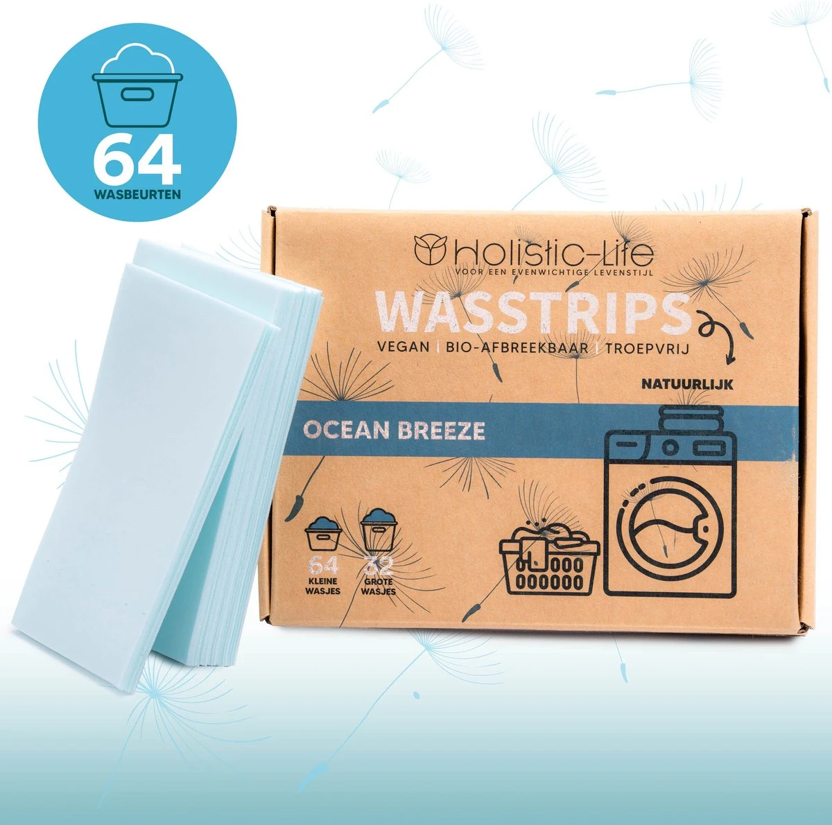 Wasmiddeldoekjes - Ocean Breeze Wasstrips 64 Wasbeurten – Wasmiddel Wasdoekjes - Natuurlijke Wasverzachter – Vegan – Zero Waste 1 Wasmiddeldoekjes - Ocean Breeze Wasstrips 64 Wasbeurten – Wasmiddel Wasdoekjes - Natuurlijke Wasverzachter – Vegan – Zero Waste