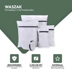Merkloos Waszakken | Set Van 5 Waszakjes Met Rits - Waszak - Wasnet - Kledingzakjes - BH Was Zakjes - Laundry Bag Set Voor Ondergoed - Kleding - Delicaat Wasgoed - Wasmachine Zakjes - Wasgoed -Schoonmaakserie Winkel 1200x1200 1408