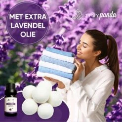 Merkloos Droger Ballen XL 6 Stuks Inclusief Lavendelolie – Zero Waste Dryer Balls - Duurzaam – Wasverzachter – Herbruikbare Drogerballen – Droogt De Was Sneller – Tiny Panda -Schoonmaakserie Winkel 1200x1200 1424