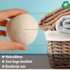 Merkloos Drogerballen Wol XL 6 Stuks - Duurzaam - Wasverzachter - Drogerbollen - Wasdrogerballen - Wasbollen -Schoonmaakserie Winkel 1200x1200 1449