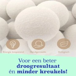 Casa Calma Drogerballen (6 Stuks) - Inclusief Opbergzakje - 100% Natuurlijk Schapenwol - Droger Ballen - Zero Waste Wasverzachter Bollen - Energiebesparend Drogen Met Droogbollen - Dryer Balls - Diervriendelijk & Milieuvriendelijk - Energie Besparen -Schoonmaakserie Winkel 1200x1200 1541