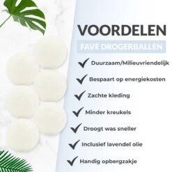 FAVE Drogerballen XL - 6 Stuks - Inclusief 2x Lavendelolie & Opbergzakje - Wasbol - Wasballen - Doseerbol - Droogballen - Duurzaam -Schoonmaakserie Winkel 1200x1200 1575