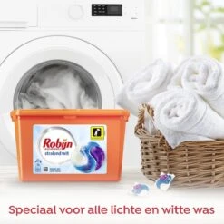 Robijn Stralend Wit 3 In 1 Wascapsules Speciaal Voor De Witte Was - 40 Wasbeurten Kwartaalbox -Schoonmaakserie Winkel 1200x1200 689