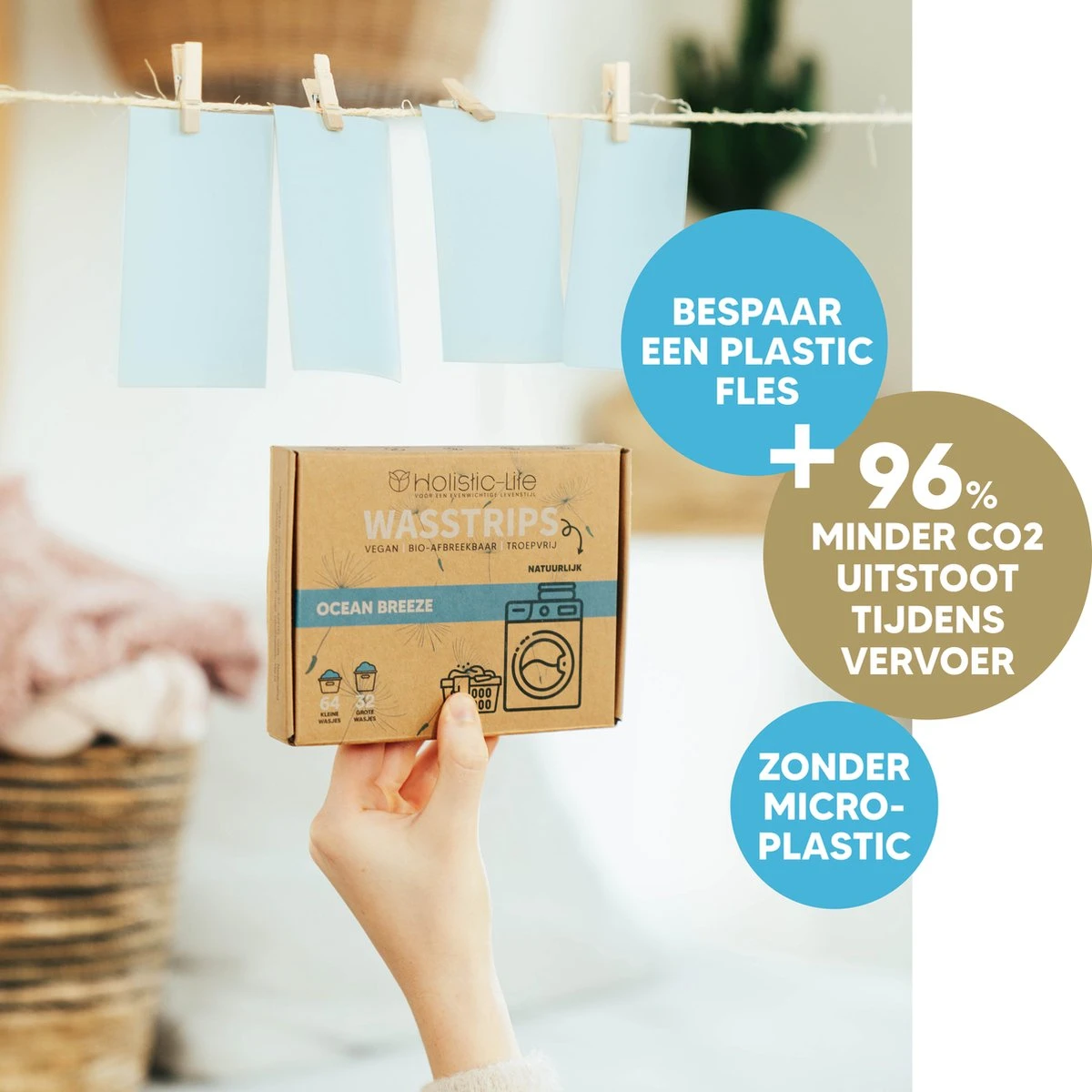 Wasmiddeldoekjes - Ocean Breeze Wasstrips 64 Wasbeurten – Wasmiddel Wasdoekjes - Natuurlijke Wasverzachter – Vegan – Zero Waste 6 Wasmiddeldoekjes - Ocean Breeze Wasstrips 64 Wasbeurten – Wasmiddel Wasdoekjes - Natuurlijke Wasverzachter – Vegan – Zero Waste - Afbeelding 6