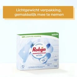 Robijn Classics Stralend Wit Wasmiddeldoekjes - 4 X 16 Wasstrips - Voordeelverpakking -Schoonmaakserie Winkel 1200x1200 980