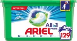 Ariel All In 1 Wasmiddel Pods Alpine - 3x43 Wasbeurten - Voordeelverpakking -Schoonmaakserie Winkel 1200x639 4