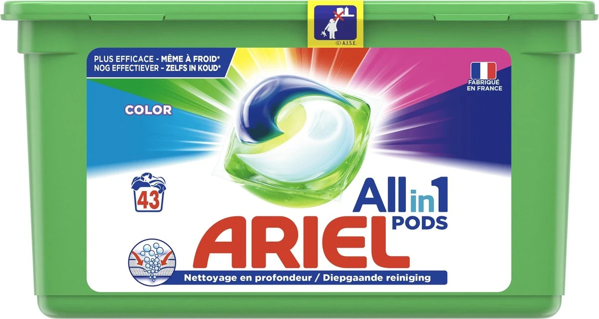 Ariel All In 1 Wasmiddel Pods Kleur Color - 3x43 Wasbeurten - Voordeelverpakking 6 Ariel All In 1 Wasmiddel Pods Kleur Color - 3x43 Wasbeurten - Voordeelverpakking - Afbeelding 6