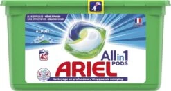 Ariel All In 1 Wasmiddel Pods Alpine - 3x43 Wasbeurten - Voordeelverpakking -Schoonmaakserie Winkel 1200x640 5