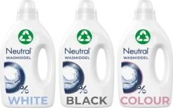 Neutral Neutral Wasmiddel Pakket Parfumvrij En Hypoallergeen Wit + Zwart + Kleur Zorgt Voor De Gevoelige Huid én Voor Het Milieu (1+1+1) X 20 Wasbeurten -Schoonmaakserie Winkel 1200x753 1