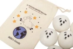 Miki's Goods® XL Wollen Drogerballen 6 Stuks - Panda Wasballen - Duurzaam - Wasbol - 100% Nieuw-Zeelandse Schapenwol - Wasbollen - Herbruikbaar- Droogballen - Snellere Droogtijd - Zuigt Dierenharen Op -Schoonmaakserie Winkel 1200x800 12