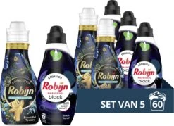 Schoonmaakserie Winkel 23 Robijn Robijn Perfect Match Black Velvet & Beautiful Mystery Wasmiddel En Wasverzachter Pakket - 5 Stuks - Voordeelverpakking