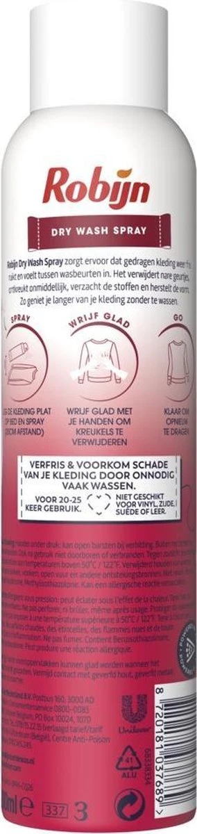 Robijn Pink Sensation Dry Wash Spray 200 Ml 3 Robijn Pink Sensation Dry Wash Spray 200 Ml - Afbeelding 3