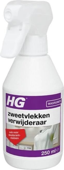 HG Zweetvlekkenverwijderaar - 250ml - Effectief Tegen Zweet- En Deodorantvlekken - Geschikt Voor Wit En Gekleurd Textiel -Schoonmaakserie Winkel 451x1200