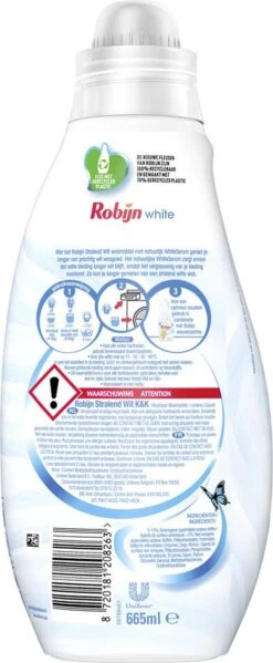 Robijn Klein & Krachtig Stralend Wit Vloeibaar Wasmiddel - 8 X 19 Wasbeurten - Voordeelverpakking -Schoonmaakserie Winkel 495x1200 1