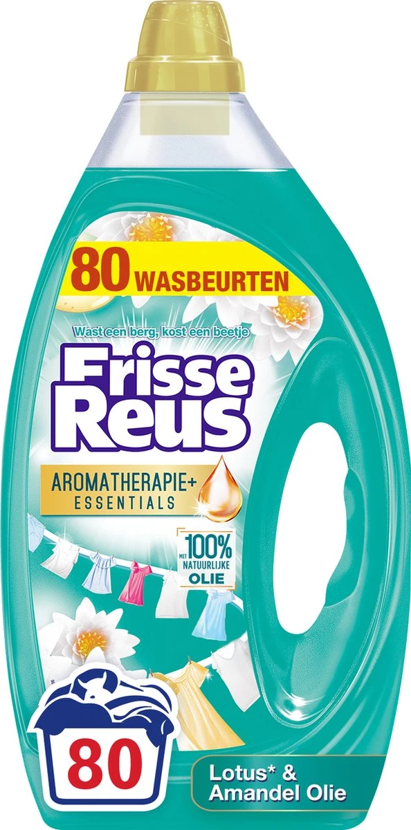 Frisse Reus Lotus Amandel Gel Wasmiddel - Vloeibaar - 80 Wasbeurten - Voordeelverpakking