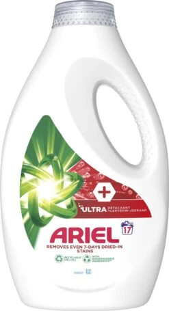 Ariel Vloeibaar Wasmiddel + Ultra Vlekverwijderaar - 4 X 17 Wasbeurten - Voordeelverpakking -Schoonmaakserie Winkel 651x1200 1