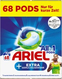Schoonmaakserie Winkel 17 Ariel All In 1 Wasmiddel Pods Universal + Vlekverwijderaar - Wascapsules - Voordeelverpakking - 2 X 68 = 136 Wasbeurten